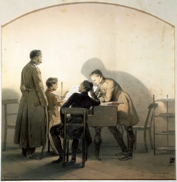 Framed Print : At the Piano, 1855 Framed Print : At the Piano, 1855