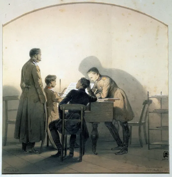Framed Print : At the piano, 1855. Artist: Timm, Vasily (George Wilhelm) (1820-1895) Framed Print : At the piano, 1855. Artist: Timm, Vasily (George Wilhelm) (1820-1895)