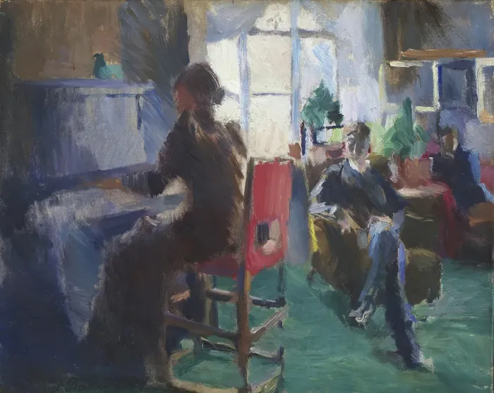 Framed Print : At the Piano, 1894. Creator: Harriet Backer Framed Print : At the Piano, 1894. Creator: Harriet Backer
