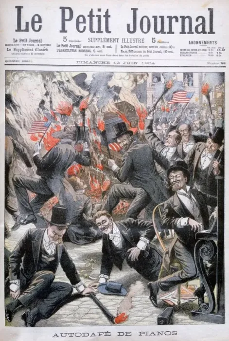 Framed Print : Piano burning, United States, 1904 Framed Print : Piano burning, United States, 1904