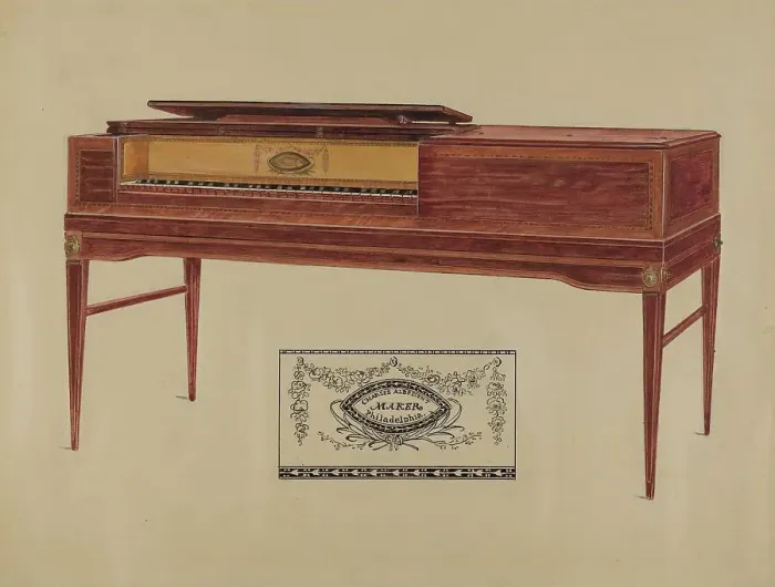Framed Print : Piano, c. 1936. Creator: Florence Choate Framed Print : Piano, c. 1936. Creator: Florence Choate