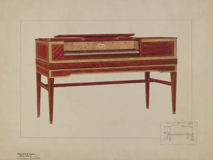 Framed Print : Piano, c. 1937. Creator: Edward L Loper Framed Print : Piano, c. 1937. Creator: Edward L Loper