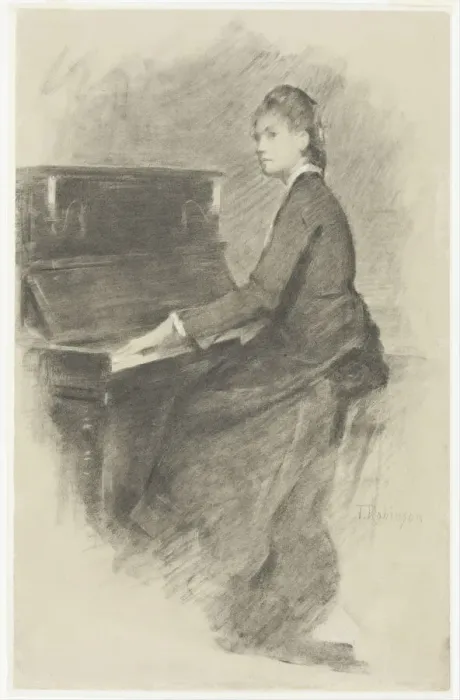 Framed Print : At the Piano, ca. 1887. Creator: Theodore Robinson Framed Print : At the Piano, ca. 1887. Creator: Theodore Robinson