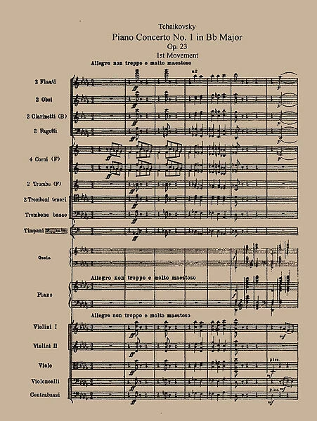 The Piano Concerto No. 1, Op. 23 by Pyotr Tchaikovsky, 1875