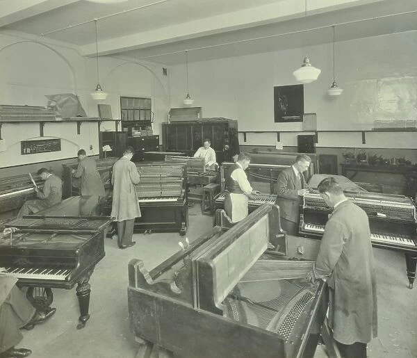 Piano repairing class, Northern Polytechnic, London, 1930