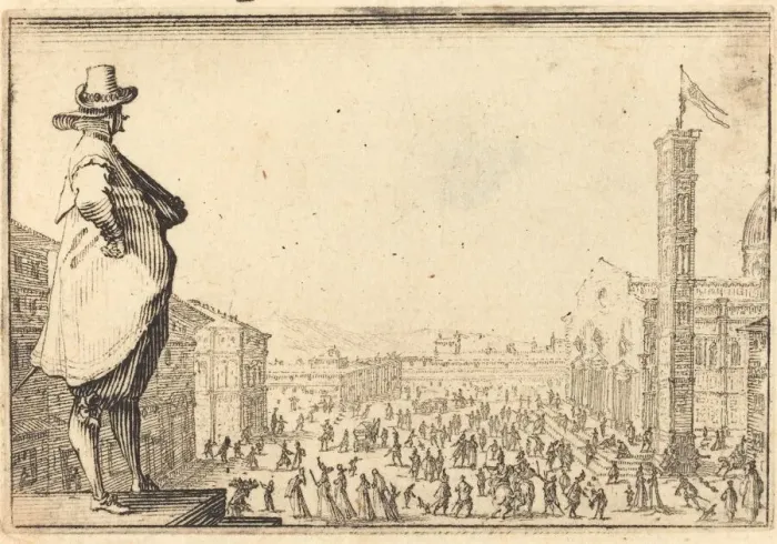 Framed Print : Piazza del Duomo, Florence, c. 1617. Creator: Jacques Callot Framed Print : Piazza del Duomo, Florence, c. 1617. Creator: Jacques Callot