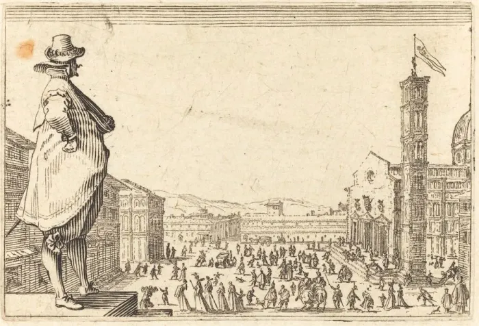 Framed Print : Piazza del Duomo, Florence, c. 1622. Creator: Jacques Callot Framed Print : Piazza del Duomo, Florence, c. 1622. Creator: Jacques Callot