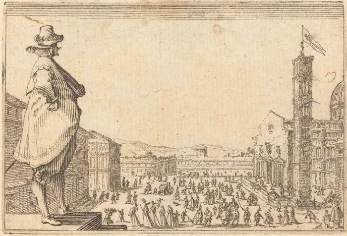 Framed Print : Piazza del Duomo, Florence, c. 1622. Creator: Jacques Callot Framed Print : Piazza del Duomo, Florence, c. 1622. Creator: Jacques Callot