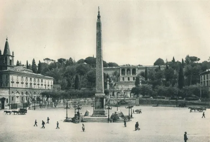 Framed Print : Piazza del Popolo and the Pincian Hill, Rome, Italy, 1927. Artist: Eugen Poppel Framed Print : Piazza del Popolo and the Pincian Hill, Rome, Italy, 1927. Artist: Eugen Poppel