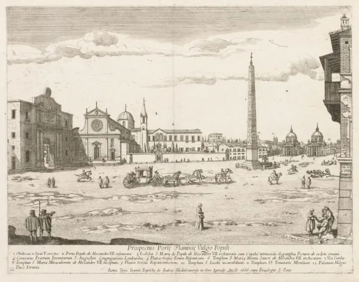 Framed Print : Piazza del Popolo from Prospectus Locurum Urbis Romae Insign[ium], 1666