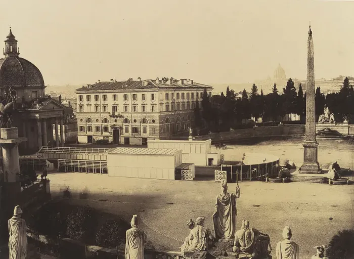 Framed Print : Piazza del Popolo, Rome, 1860s. Creator: Unknown Framed Print : Piazza del Popolo, Rome, 1860s. Creator: Unknown