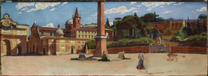 Framed Print : Piazza del Popolo in Rome, c1900. Creator: Aleksander Gierymski Framed Print : Piazza del Popolo in Rome, c1900. Creator: Aleksander Gierymski