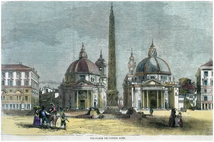 Framed Print : The Piazza del Popolo, Rome, Italy, c1880 Framed Print : The Piazza del Popolo, Rome, Italy, c1880