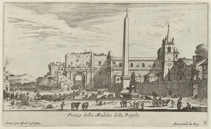 Framed Print : Piazza della Madono delle Popolo, 1640-1660. Creator: Israel Silvestre Framed Print : Piazza della Madono delle Popolo, 1640-1660. Creator: Israel Silvestre