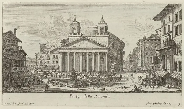 Framed Print : Piazza della Rotonda, 1640-1660. Creator: Israel Silvestre Framed Print : Piazza della Rotonda, 1640-1660. Creator: Israel Silvestre