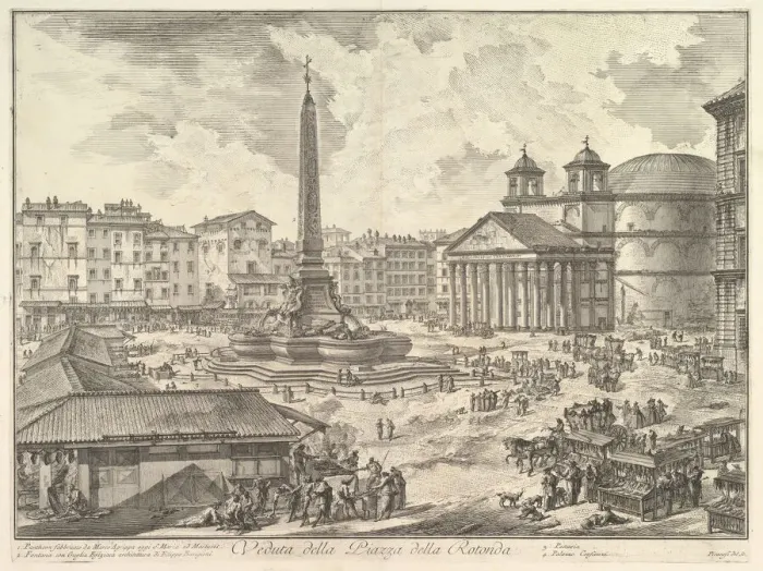 Framed Print : The Piazza della Rotonda, with the Pantheon and Obelisk (Veduta della Piazza della Rot Framed Print : The Piazza della Rotonda, with the Pantheon and Obelisk (Veduta della Piazza della Rot