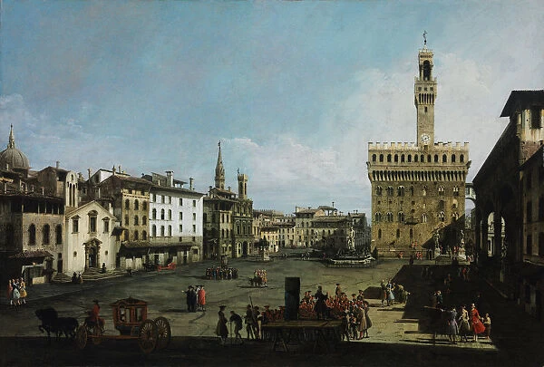 The Piazza della Signoria in Florence, 1742. Artist: Bellotto, Bernardo (1720-1780)