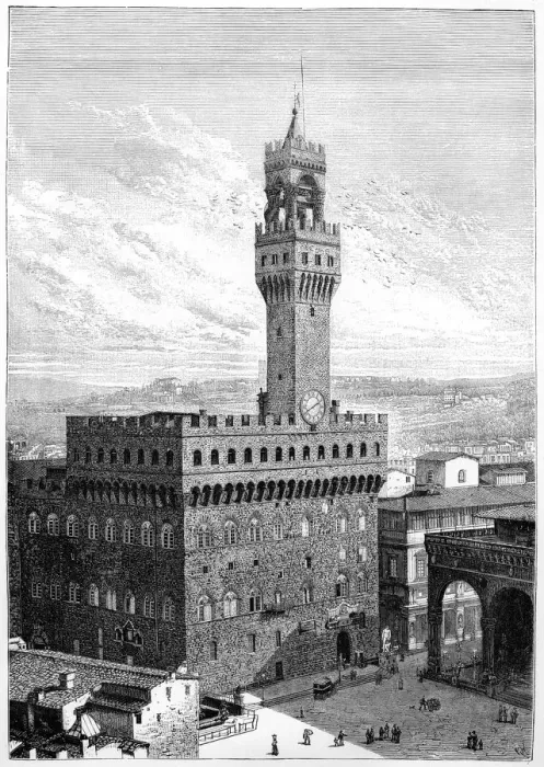 Framed Print : The Piazza della Signoria, Palazzo Vecchio, Florence, Italy, 1882 Framed Print : The Piazza della Signoria, Palazzo Vecchio, Florence, Italy, 1882