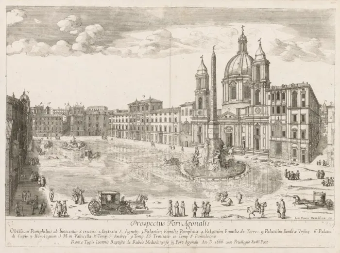 Framed Print : Piazza Navona from Prospectus Locurum Urbis Romae Insign[ium], 1666. Creator