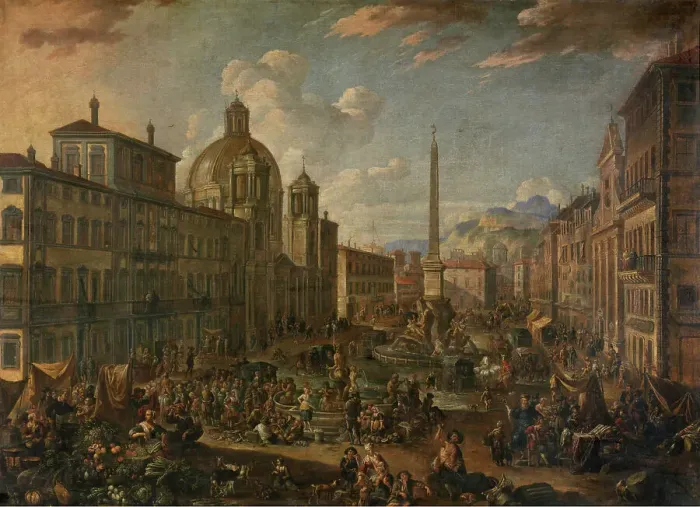 Framed Print : Piazza Navona in Rome, 1680. Creator: Anton Goubau Framed Print : Piazza Navona in Rome, 1680. Creator: Anton Goubau