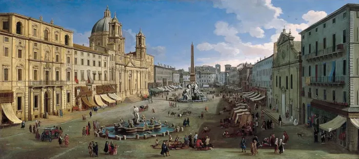 Framed Print : The Piazza Navona in Rome, 1699. Artist: Wittel (Vanvitelli), Caspar Adriaensz. van (1656-1736) Framed Print : The Piazza Navona in Rome, 1699. Artist: Wittel (Vanvitelli), Caspar Adriaensz. van (1656-1736)