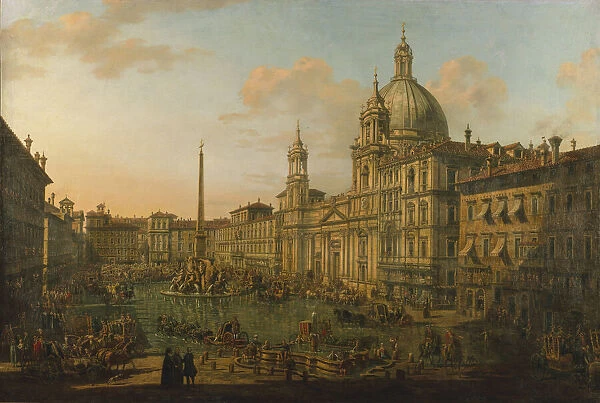 The Piazza Navona in Rome, Early 1740s. Creator: Bellotto, Bernardo (1720-1780)