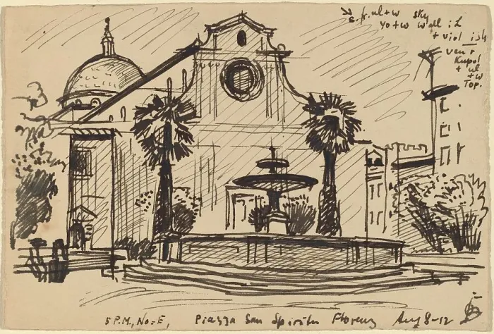 Framed Print : Piazza S. Spirito, Florence, 1912. Creator: Oscar Bluemner Framed Print : Piazza S. Spirito, Florence, 1912. Creator: Oscar Bluemner