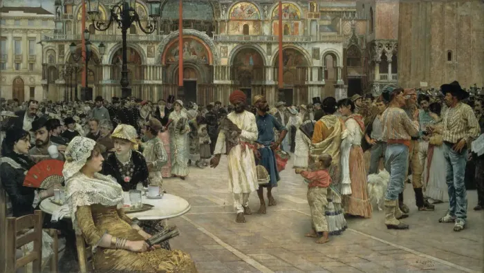 Framed Print : The Piazza of Saint Mark s, Venice, 1883. Creator: William Logsdail Framed Print : The Piazza of Saint Mark s, Venice, 1883. Creator: William Logsdail