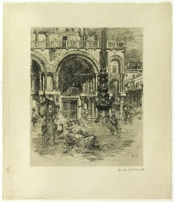 Framed Print : Piazza San Marco, 1883. Creator: Frank Duveneck Framed Print : Piazza San Marco, 1883. Creator: Frank Duveneck