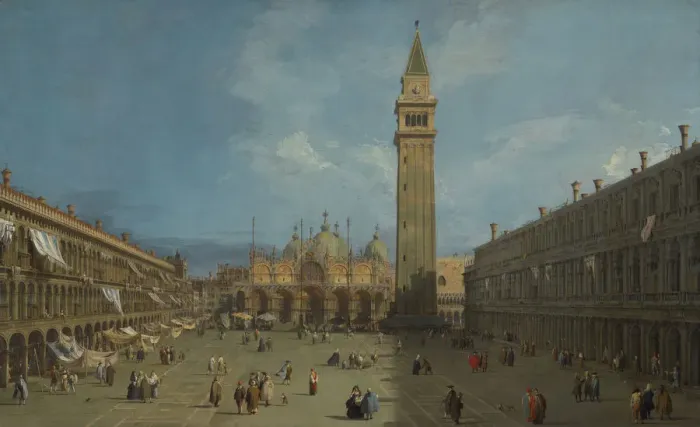 Framed Print : Piazza San Marco, late 1720s. Creator: Canaletto Framed Print : Piazza San Marco, late 1720s. Creator: Canaletto