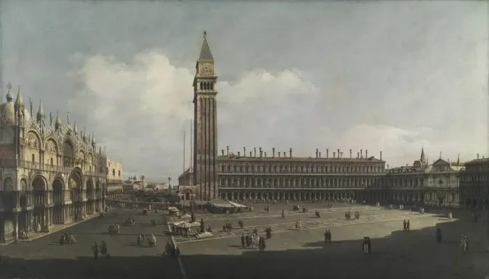 Framed Print : Piazza San Marco, Venice, c. 1740. Creator: Bernardo Bellotto (Italian, 1721-1780), attributed to Framed Print : Piazza San Marco, Venice, c. 1740. Creator: Bernardo Bellotto (Italian, 1721-1780), attributed to