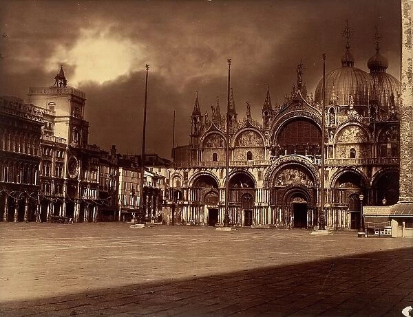 Piazza San Marco, Venice, Printed 1870 circa. Creator: Antonio Perini