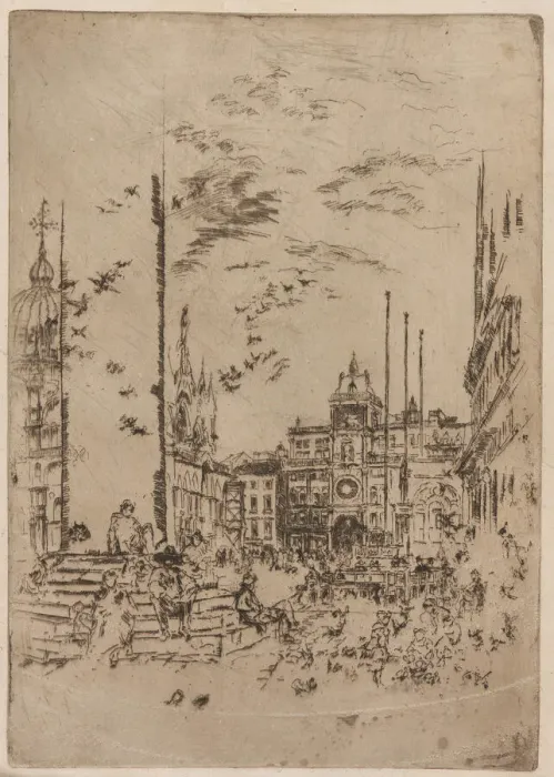 Framed Print : The Piazzetta, 1879-1880. Creator: James Abbott McNeill Whistler Framed Print : The Piazzetta, 1879-1880. Creator: James Abbott McNeill Whistler