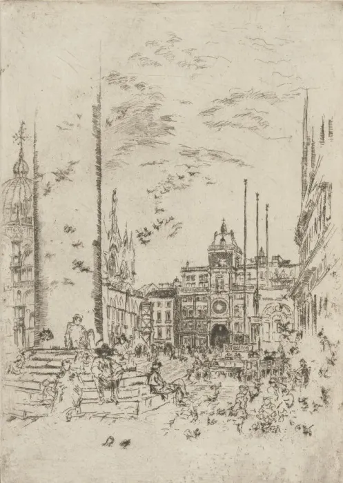 Framed Print : The Piazzetta, 1879-1880. Creator: James Abbott McNeill Whistler Framed Print : The Piazzetta, 1879-1880. Creator: James Abbott McNeill Whistler