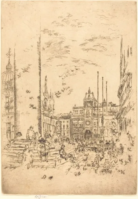 Framed Print : The Piazzetta, 1880. Creator: James Abbott McNeill Whistler Framed Print : The Piazzetta, 1880. Creator: James Abbott McNeill Whistler