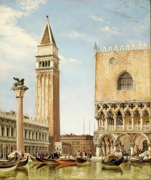 Framed Print : The Piazzetta, Venice, 1860. Creator: Edward William Cooke Framed Print : The Piazzetta, Venice, 1860. Creator: Edward William Cooke