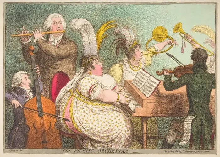 Framed Print : The Pic-Nic Orchestra, April 23, 1802. Creator: James Gillray Framed Print : The Pic-Nic Orchestra, April 23, 1802. Creator: James Gillray