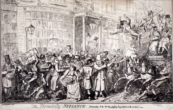 Framed Print : The Picadilly nuisance, London, 1818 Framed Print : The Picadilly nuisance, London, 1818