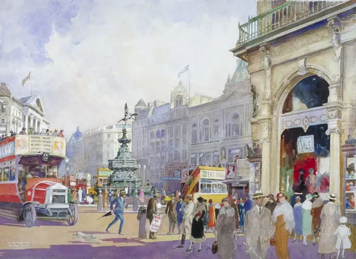 Framed Print : Piccadilly Circus, 1920. Artist: Edward Harry Handley-Read Framed Print : Piccadilly Circus, 1920. Artist: Edward Harry Handley-Read