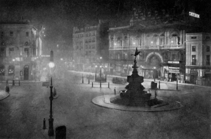 Framed Print : Piccadilly Circus, London, at night, 1908-1909. Artist: Charles F Borup