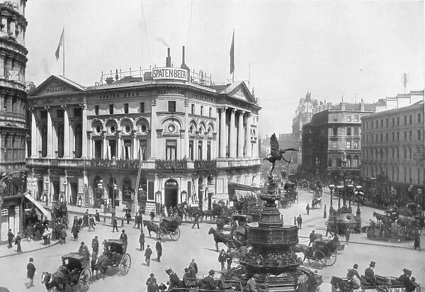 Piccadilly Circus, Westminster, London, c1910 (1911). Artist: Photochrom Co Ltd of London