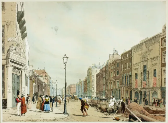 Framed Print : Piccadilly, Looking Towards the City, plate seventeen from Original Views of London as It Framed Print : Piccadilly, Looking Towards the City, plate seventeen from Original Views of London as It