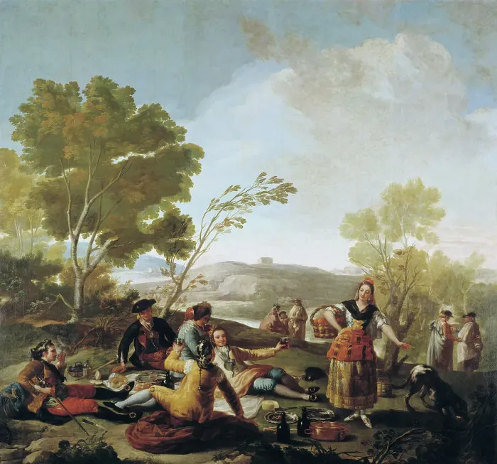 Framed Print : A Picnic, 1776. Artist: Goya, Francisco, de (1746-1828) Framed Print : A Picnic, 1776. Artist: Goya, Francisco, de (1746-1828)