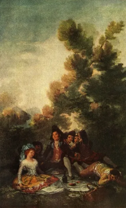 Framed Print : The Picnic, 1785-1790, (1938). Artist: Francisco Goya Framed Print : The Picnic, 1785-1790, (1938). Artist: Francisco Goya