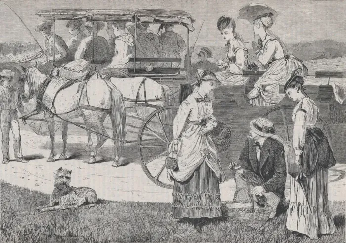 Framed Print : The Picnic Excursion (Appletons Journal, Vol. I), August 14, 1869. Creator: Unknown Framed Print : The Picnic Excursion (Appletons Journal, Vol. I), August 14, 1869. Creator: Unknown