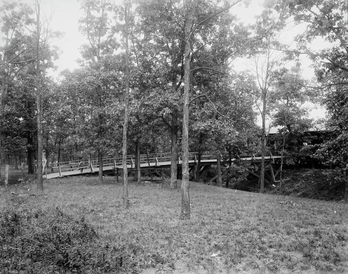 Framed Print : Picnic grounds at Lemont, Ill's. between 1900 and 1905. Creator: Unknown Framed Print : Picnic grounds at Lemont, Ill's. between 1900 and 1905. Creator: Unknown