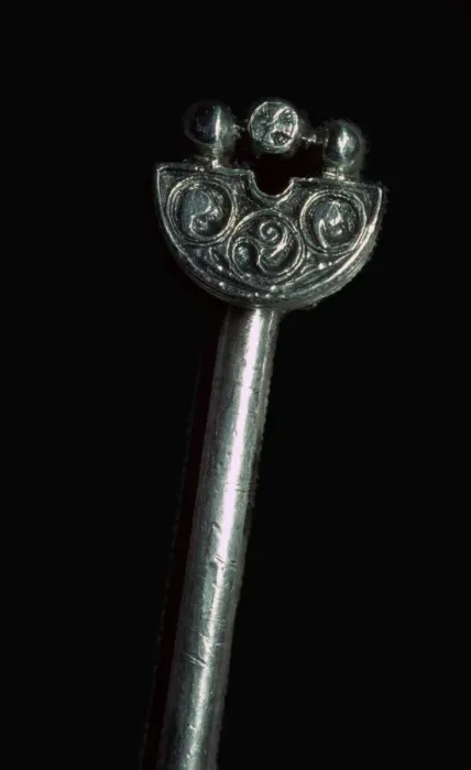Framed Print : Pictish Silver Handpin from the Norries Law Hoard Framed Print : Pictish Silver Handpin from the Norries Law Hoard
