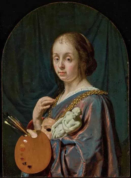 Framed Print : Pictura (An Allegory of Painting), 1661. Creator: Frans van Mieris I Framed Print : Pictura (An Allegory of Painting), 1661. Creator: Frans van Mieris I