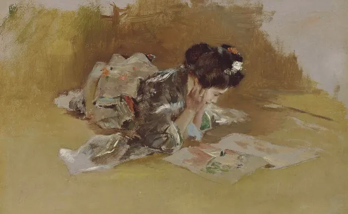 Framed Print : The Picture Book. Artist: Blum, Robert Frederick (1857-1903) Framed Print : The Picture Book. Artist: Blum, Robert Frederick (1857-1903)