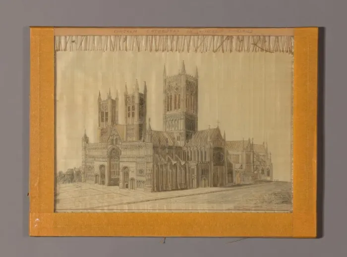 Framed Print : Picture of the Cathedral at Lincoln, England, Lincoln, 1870 / 80. Creator: Unknown Framed Print : Picture of the Cathedral at Lincoln, England, Lincoln, 1870 / 80. Creator: Unknown